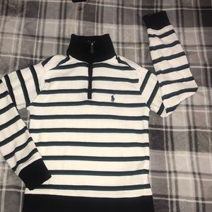 Boys long sleeve polo (white/black/green)